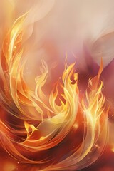 Fototapeta premium Abstract Fire Fluid Art – Dynamic Glossy Swirl with Flame-like Texture Versatile for Energy Ads, Fantasy Themes, and Design Variations