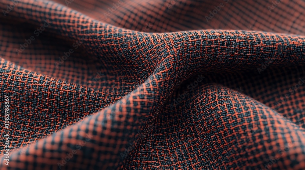 Poster a close-up of textured fabric showcasing a blend of colors and intricate patterns, highlighting its 