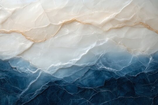 Beautiful Layered Stone Texture Featuring Blue and Cream Tones With a Natural, Fluid Design Capturing Light