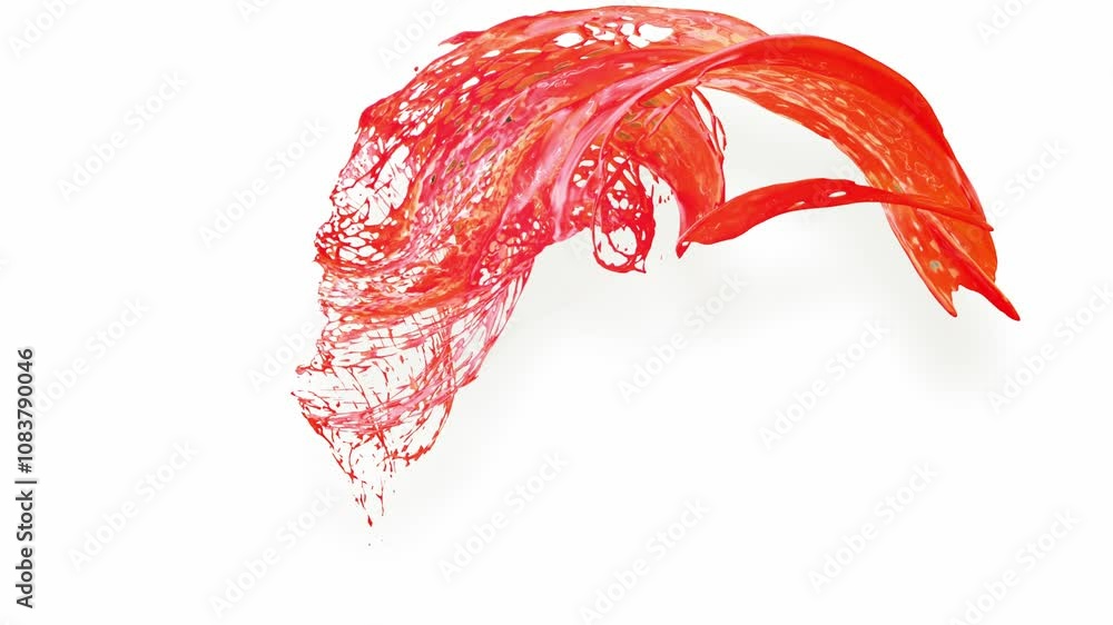 Poster cinematic 4k red liquid splash animation with alpha matte. perfect for vfx and motion graphics proje