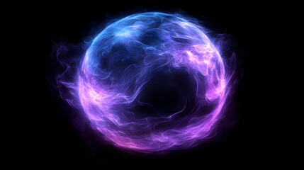 Abstract Energy Orb: Purple Blue Plasma Illustration