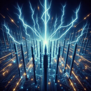 Lightning Rods A collection of lightning rods in a D hologram
