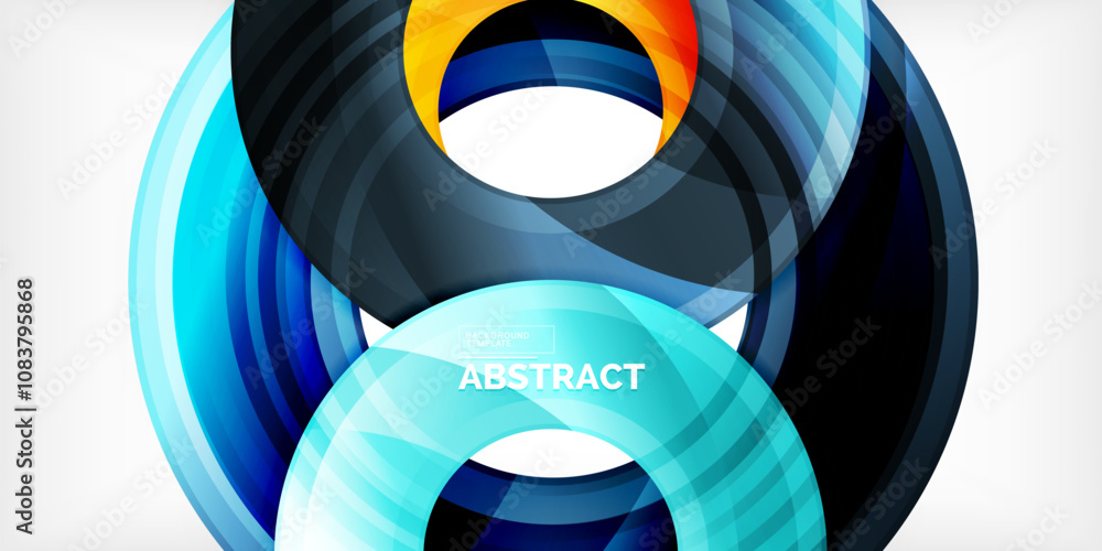 Aufkleber bright colorful circles with light effects. abstract background
