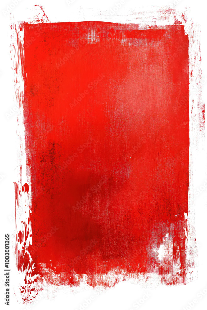 Poster vibrant red abstract art with textured brush strokes capturing bold color expression