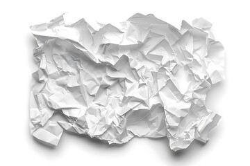 Obraz premium Crumpled white paper on white background