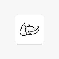 Obraz premium Fresh Fruit line icon , vector, pixel perfect, illustrator file