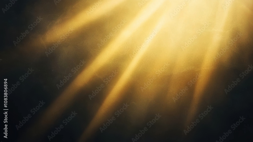Aufkleber ethereal rays of light dancing softly in a dark empty void, creating a mystical atmosphere evoking f