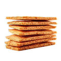 wholegrain dry crispy bread isolated on a transparent background