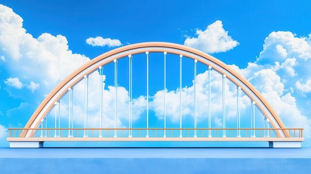 wooden bridge blue sky clouds clip art preview