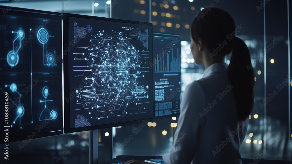 Poster a business expert explains the idea of artificial general intelligence (agi) using computer graphics