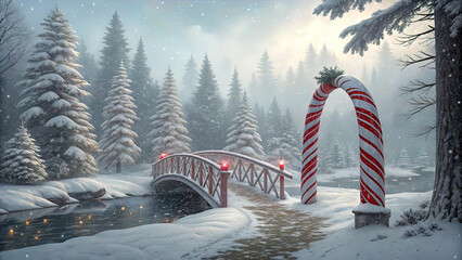 winter landscape in snow, frost-covered trees, snowy foggy landscape in winter at dawn,