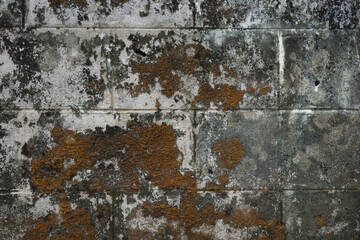 Obraz premium dirty wall brick block concrete old texture cement decisive vintage crack abstract grunge aged urban vintage look high-resolution wallpaper background 