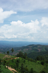 mountain scenery cloudy photo Doi Chang, Chiang Rai Province Thailand atmosphere is beautiful view