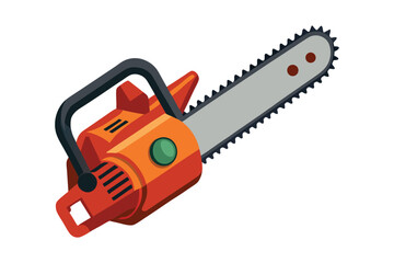 Naklejka premium 3d chainsaw vector illustration on white background