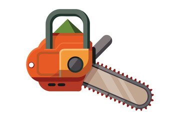 Naklejka premium 3d chainsaw vector illustration on white background