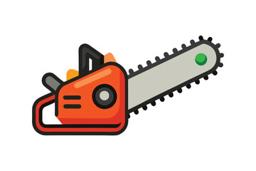 Naklejka premium hand chainsaw vector icon with white background