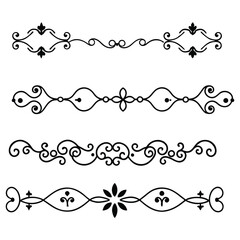 Obraz premium Elegant Divider Ornaments Vector Illustration Set.