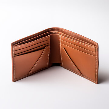 brown men's wallet on a white background