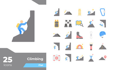 Fototapeta premium Climbing Flat Icons