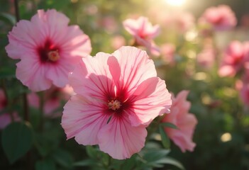 Pink flowers with soft focus background