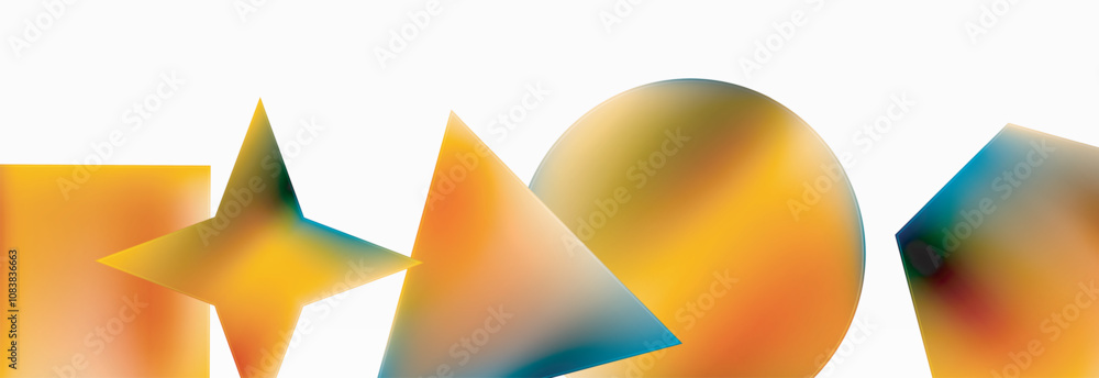 Poster neon color geometric shapes square triangle circle abstract background. vector illustration for wall