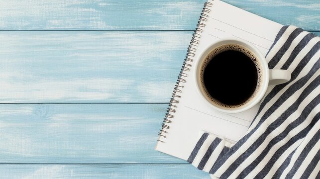 Morning chore routine with a coffee and a checklist on a desk showcasing an organized and productive start to the day