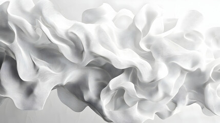 Obraz premium Abstract White 3D Wave Background Illustration