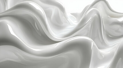 Fototapeta premium White Abstract 3D Background Liquid Waves