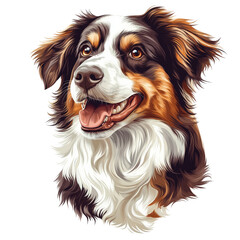 Fototapeta premium Cute fluffy dog in a digital drawing style