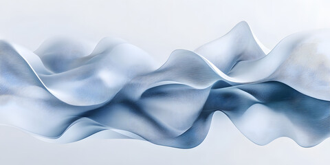 Fototapeta premium Premium minimalist abstract style silk 3d rendering, main colors are light blue and white, 3D, abstract, illustration, advertising, wallpaper, background, poster, business, e-commerce, cover, base map