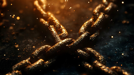 Golden Chains 3D Illustration