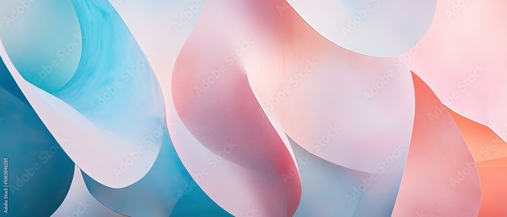 Poster colorful abstract pattern with flowing textures and soft gradients captured in a close-up view durin