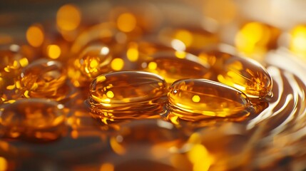 Close-up examination of cod liver oil in a , cod liver oil, omega-3 fatty acids, health supplement, fish oil