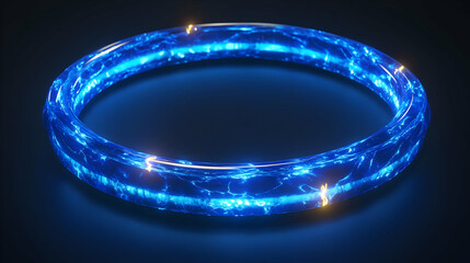 Glowing Blue Energy Ring 3D Render