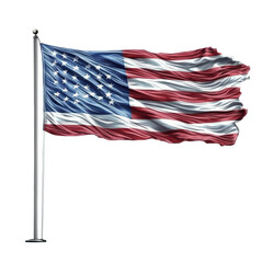 Obraz premium Waving American Flag USA Flag Stars and Stripes Patriotic Symbol National Flag American on transparent background