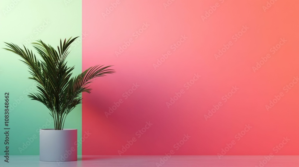 Poster minimalist product mockup featuring a clean contemporary design with a gradient background and shado