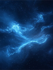 Celestial Nebula: Electric Blue Swirls 