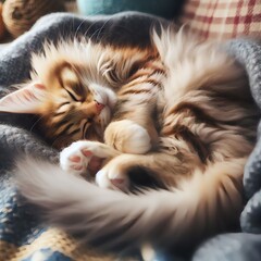 schlafende Katze im K&ouml;rbchen