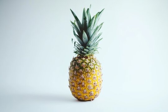 Ananas Ganz Frucht Nahaufnahme Tropische Frucht Lebensmittel Fotografie Exotik Gesundheit Studioaufnahme Sommer Frische Vitamin C Detailaufnahme Obst Natur &Auml;sthetik Minimalis