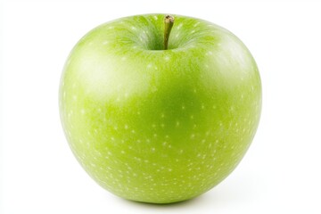 Gr&uuml;ner Apfel Hochglanz Frucht Nahaufnahme Lebensmittel Fotografie Frische Obst Gesundheit Makroaufnahme Natur Studioaufnahme Isoliert Hintergrund Wei&szlig; &Auml;sthetik Minimalismus Essen Vitamin C Detailaufna