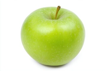 Gr&uuml;ner Apfel Hochglanz Frucht Nahaufnahme Lebensmittel Fotografie Frische Obst Gesundheit Makroaufnahme Natur Studioaufnahme Isoliert Hintergrund Wei&szlig; &Auml;sthetik Minimalismus Essen Vitamin C Detailaufna