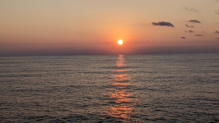 宮崎カーフェリー船上から見る太平洋の夜明け