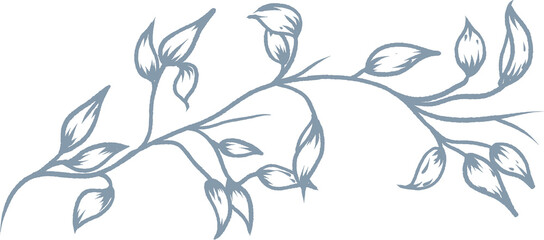 Elegant Chinoiseries style Rustic Rose illustrations 