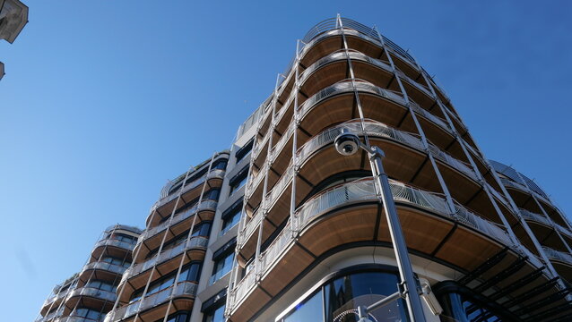 Monaco, facade of the new residential quarter of One, magnificent apartments, a foot zone with a large number magnificent branded shops and restaurants, place Casino