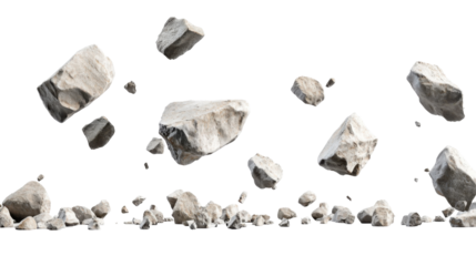Falling rocks event abstract environment digital art isolated background conceptual viewpoint