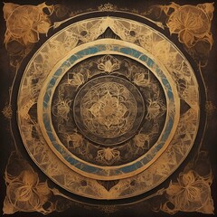 Naklejka premium Spirituelles Mandala - Meditativ - Sepia