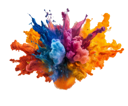Explosive Colors: A Vibrant Abstract Art , isolated on white background png