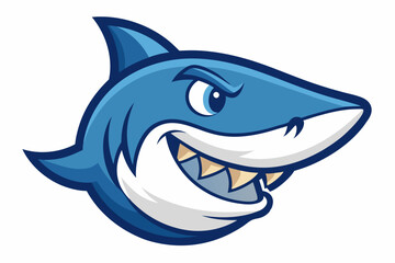 Obraz premium Shark Head Vector Illustration, Shark Mascot Logo with White Background
