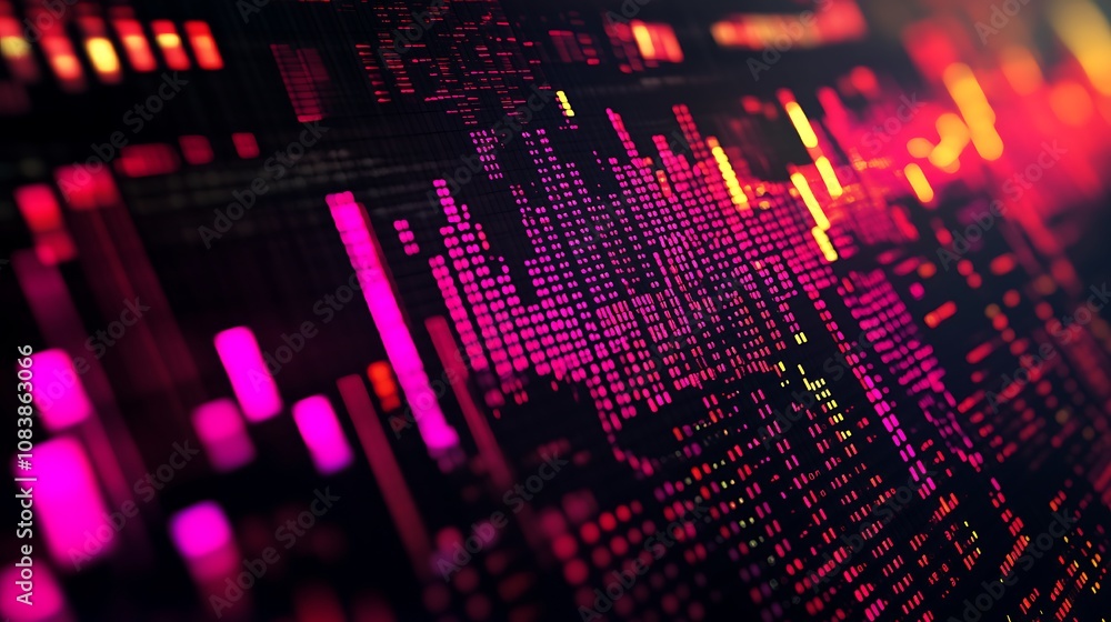 Poster a futuristic stock market network displaying intricate digital data connections.