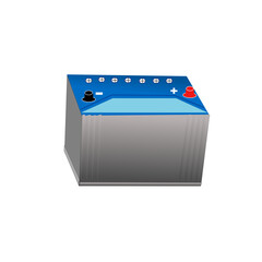 Car battery isolated on white background
